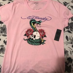 Pink Ed Hardy T-shirt